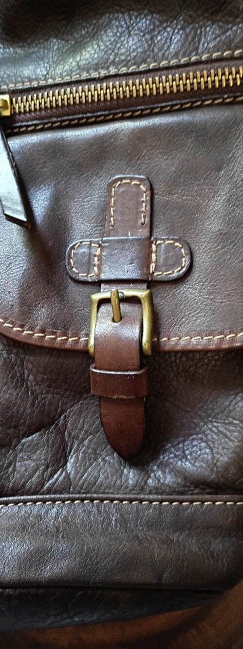 Sundance Living Catalog Italian Leather Tinley Backpack Zipper Buckle Brown - Picture 10 of 13